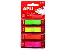 Apli - Marque-pages (Index) - 12 x 45 mm - couleurs fluos