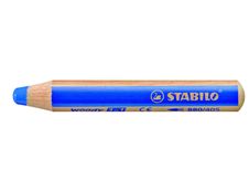 STABILO Woody 3 in 1 - Crayon de couleur pointe large - bleu d'outremer
