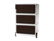 Caisson de bureau mobile EASYBOX - 2 tiroirs et 2 plumiers - Wengé