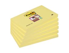 Post-it - 6 Blocs notes Super Sticky - jaune - 76 x 127 mm