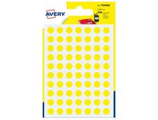 Avery - 490 Pastilles adhésives - jaune - diamètre 8 mm