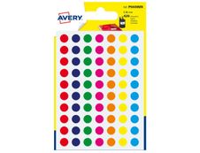 Avery - 420 Pastilles adhésives - couleurs assorties - diamètre 8 mm