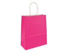 50 Sacs cadeau kraft - poignées torsadées - 35 cm x 14 cm x 40 cm - fuchsia