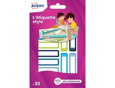 Avery - 30 Étiquettes adhésives pour stylos - 50 x 10 mm - bleu/vert 
