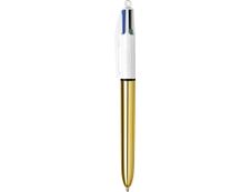 BIC 4 Couleurs Shine - Stylo à bille 4 couleurs - corps or