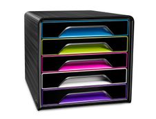 CEP Gloss - Module de classement 5 tiroirs - noir/multicolore subtil