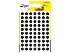 Avery - 490 Pastilles adhésives - noir - diamètre 8 mm