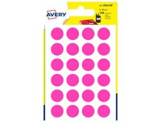 Avery - 168 Pastilles adhésives - rose - diamètre 15 mm