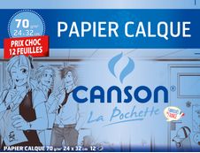 Canson - Pochette papier calque - 12 feuilles - 24 x 32 cm - 70 gr (format spécial)