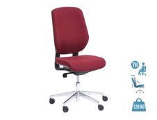 Fauteuil de bureau ROMEO - accoudoirs en option - bordeaux, base alu