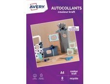 Avery - Autocollants kraft - 8 feuilles A4