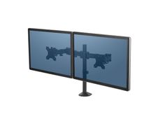 Fellowes Reflex - Bras porte-écran double jusqu'à 27" - réglable en hauteur et en profondeur - système de passe câble intégré - noir