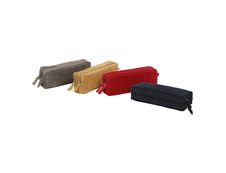 Trousse rectangulaire en cuir Milan - 2 compartiments - 4 coloris disponibles - Viquel