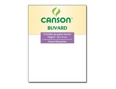 Canson - Pochette buvard - 12 feuilles - 16 x 21 cm - 125g - blanc