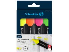 Schneider Job - Pack de 4 surligneurs - couleurs assorties
