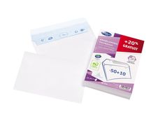 La Couronne - 60 Enveloppes (dont 20% gratuit) - C6 114 x 162mm - 80 gr - sans fenêtre - blanc - bande auto-adhésive