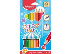Maped Color'Peps Jumbo - 12 Crayons de couleur triangulaires - certifiés FSC