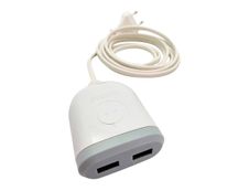 Watt&Co - chargeur secteur pour smartphone avec 3m de câble - 2USB - blanc