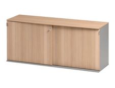 Crédence JAZZ+ - L160 x H74 x P48 - 2 portes coulissantes - Hêtre ambré