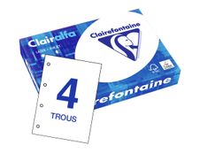 Clairefontaine CLAIRALFA - Papier blanc perforé 4 trous - A4 (210 x 297 mm) - 80 g/m² - 500 feuilles