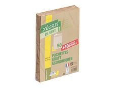 GPV Green - 50 Pochettes Enveloppes + 10 gratuites C5 162 x 229 mm - 90 gr - sans fenêtre - kraft - bande adhésive