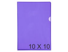 Exacompta - 10 Packs de 10 Pochettes coin lisses - A4 - 13/100 - violet translucide