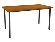 Table de réunion Rectangulaire - 120 x 60 cm - Pieds anthracite - imitation merisier