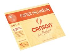 Canson - Pochette papier à dessin millimétré - 12 feuilles - A4 - 90G