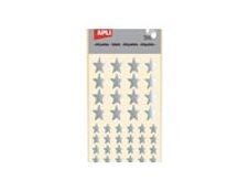 Apli - 3 feuilles gommettes étoile - argenté