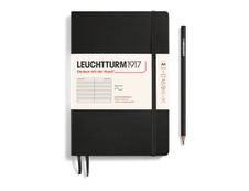 Leuchtturm1917 - Cahier de notes A5 - 14,5 x 21 cm - 123 pages - ligné - couverture noire