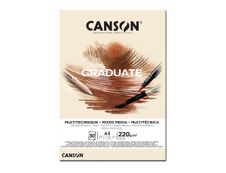 Canson Graduate Mix Media - Bloc dessin - 30 feuilles - A3 - 220 gr - naturel