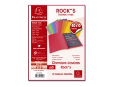 Exacompta Rock"s - 50 Chemises + 10 gratuites - 210 gr - couleurs assorties