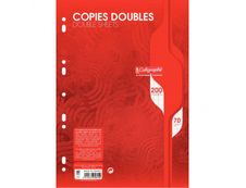 Calligraphe - 200 copies doubles A4 - grands carreaux (Seyes) - perforées