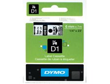 Dymo D1 - Ruban d'étiquettes auto-adhésives - 1 rouleau (6 mm x 7 m) - fond transparent écriture noire 