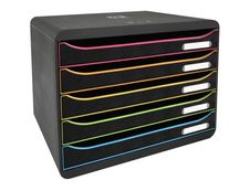 Exacompta BigBox Plus - Module de classement 5 tiroirs - noir