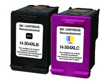 Cartouche compatible HP 304XL - pack de 2 - noir, cyan, magenta, jaune - Uprint