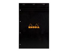 Rhodia - Bloc notes - A4 + - 160 pages - petits carreaux - noir