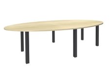 Table de réunion ovale - L280 cm - pieds exprim carbone - Plateau imitation érable 