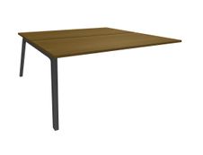 Bureau double STEELY - L160 cm - Double face Suivant - Pieds carbone - plateau imitation noyer