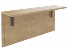 Tablette pour banque d'accueil OLA - réglable en hauteur - L100 x P30 cm - equerre carbone (A positionner sur module haut ou retour direct haut) - chêne clair