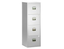 Classeur métallique monobloc - 4 tiroirs - H130 x L41 x P40 cm - gris clair