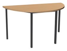 Table de réunion Demi-lune - 120 x 60 cm - Pieds anthracite - imitation hêtre