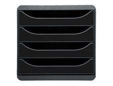 Exacompta BigBox - Module de classement 4 tiroirs - noir/noir