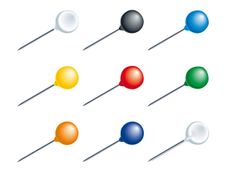 Exacompta - 50 Épingles sphériques  - couleurs assorties