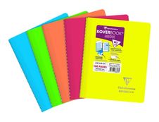 Clairefontaine Koverbook Neon - Cahier polypro A5 - 160 pages - Petits carreaux (5x5 mm) - Disponible en différents coloris
