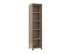 Colonne bibliothèque MAMBO - L42 x H187 x P46 - 4 étagères - Chêne/chocolat