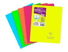 Clairefontaine Koverbook Neon - Cahier polypro 17 x 22 cm - 96 pages - grands carreaux (seyès) - Disponible en différents coloris