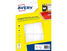Avery - Etui A5 - 192 Étiquettes multi-usages blanches - 56 x 34 mm - réf ETE012