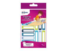 Avery - 30 Étiquettes adhésives pour stylos - 50 x 10 mm - bleu/vert 