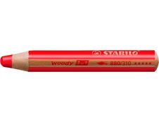 STABILO Woody 3 in 1 - Crayon de couleur pointe large - rouge